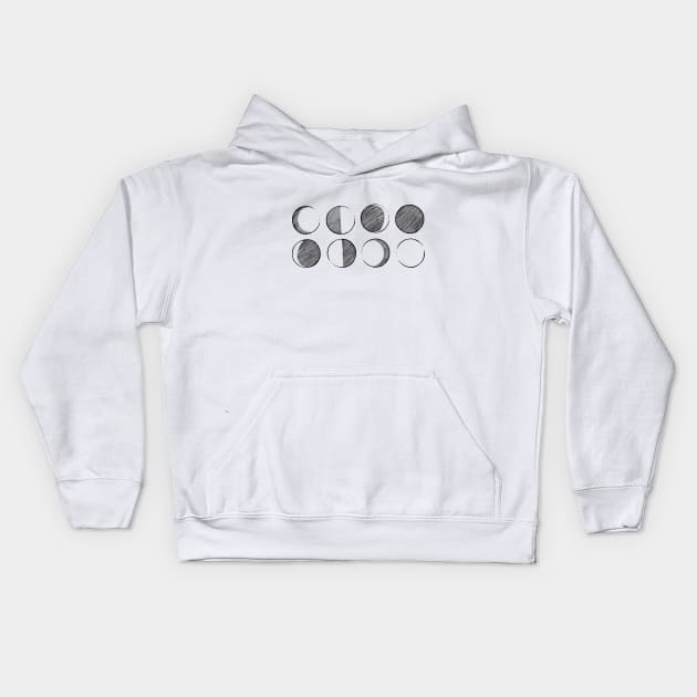 Moon Phases Kids Hoodie by Wychwood